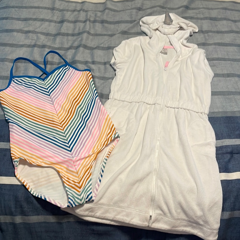 NWOT Carter’s coverup and Oshkosh one piece swimsuit